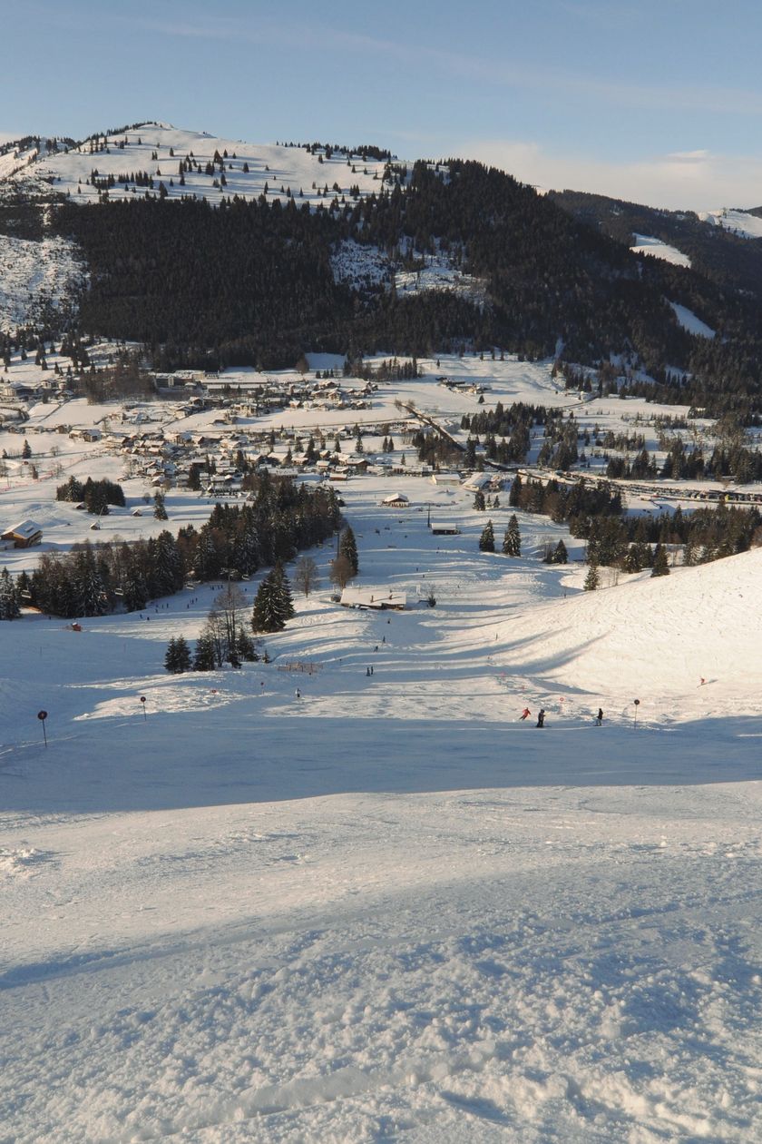 Blick nach Oberjoch im Winter