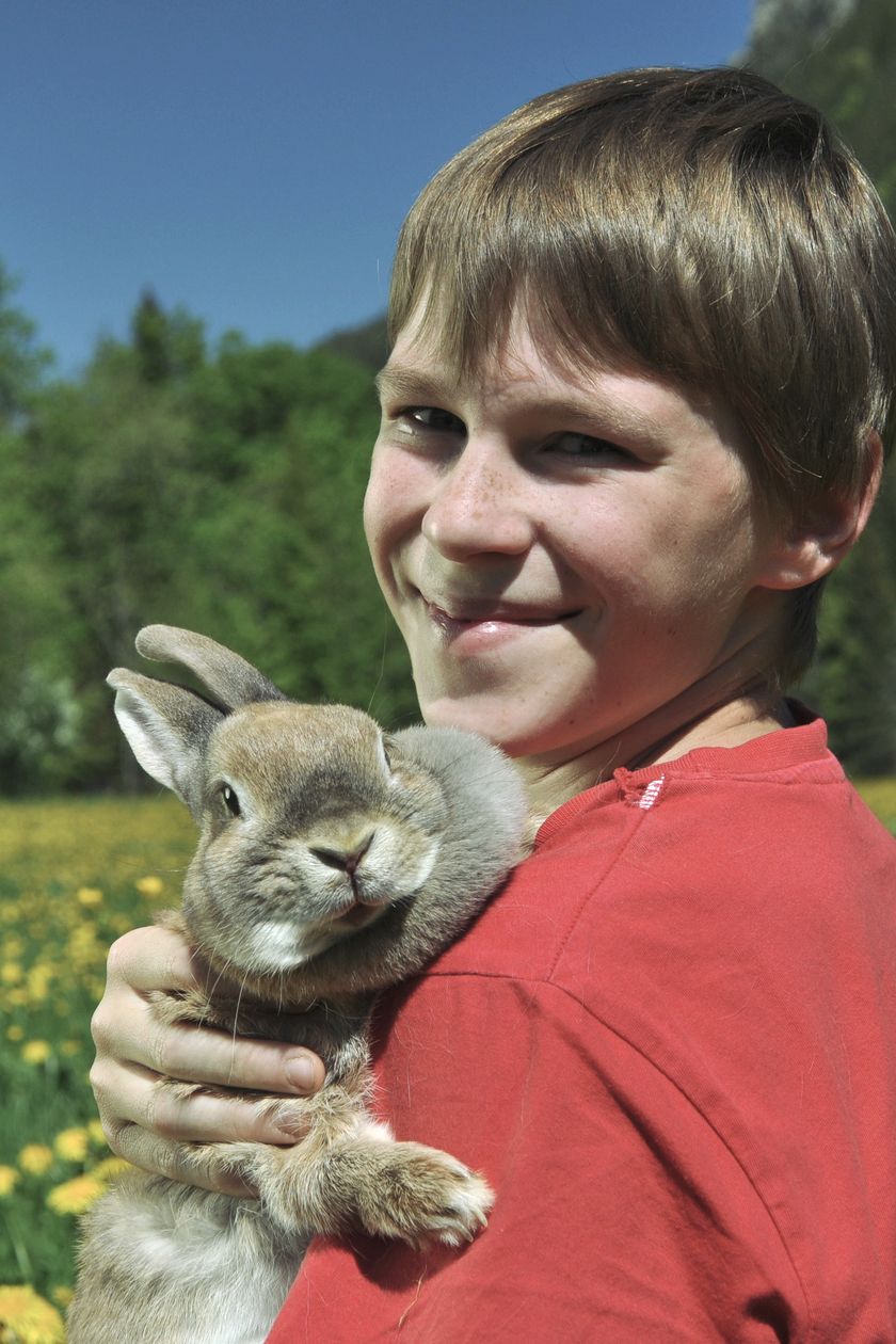 Kind mit Hase